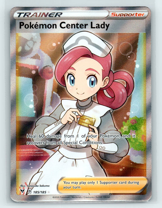 SWSH04: Vivid Voltage #185/185 Pokemon Center Lady (Full Art)