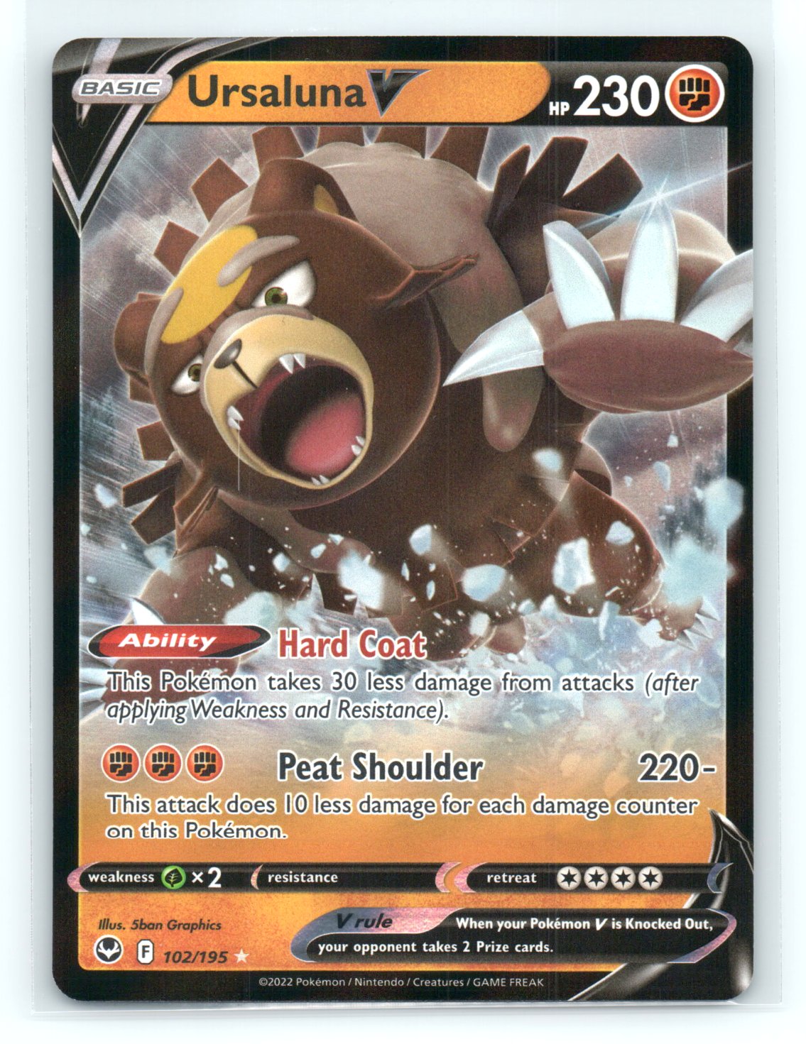 Ursaluna V 102/195 Ultra Rare Silver Tempest Pokemon
